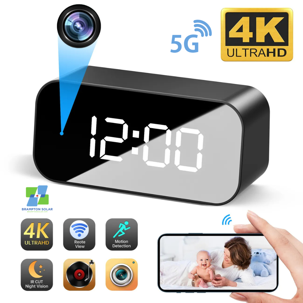 4K HD Clock Camera - Supports Dual WiFi Band 2.4g & 5g.