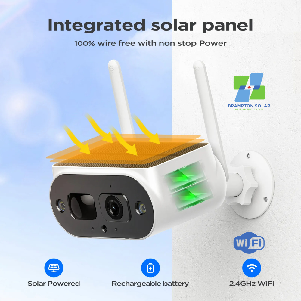 4MP Wifi Solar Camera with 8000mAh Rechargeable Battery.