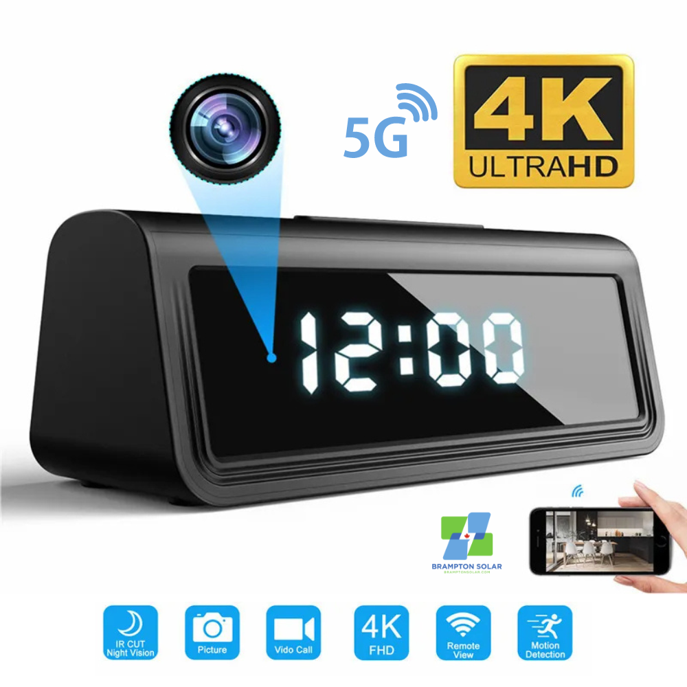 4K HD Clock Camera - Supports Dual WiFi Band 2.4g & 5g.