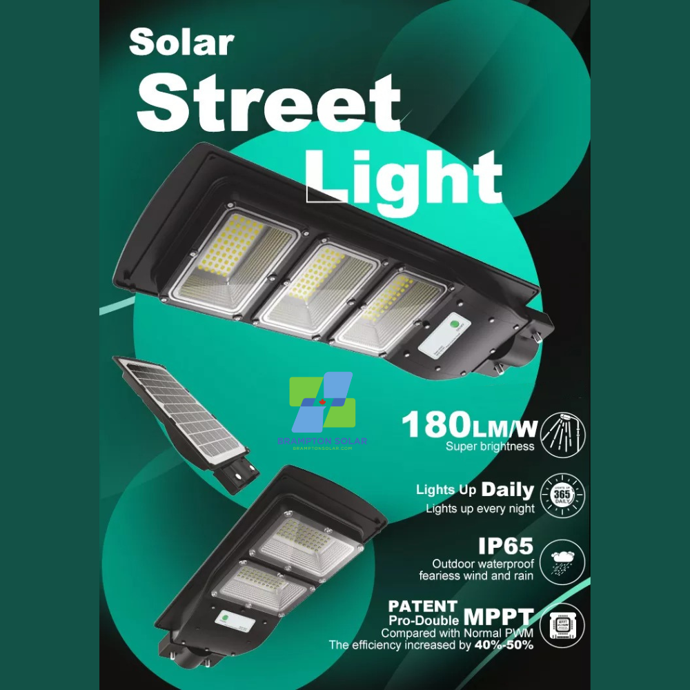 All-In-One 20W-80W LED Solar Street Light. Dusk to Dawn.