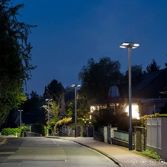 Pole Top Aluminum All In One 40W UFO Garden Solar LED Plaza Light.