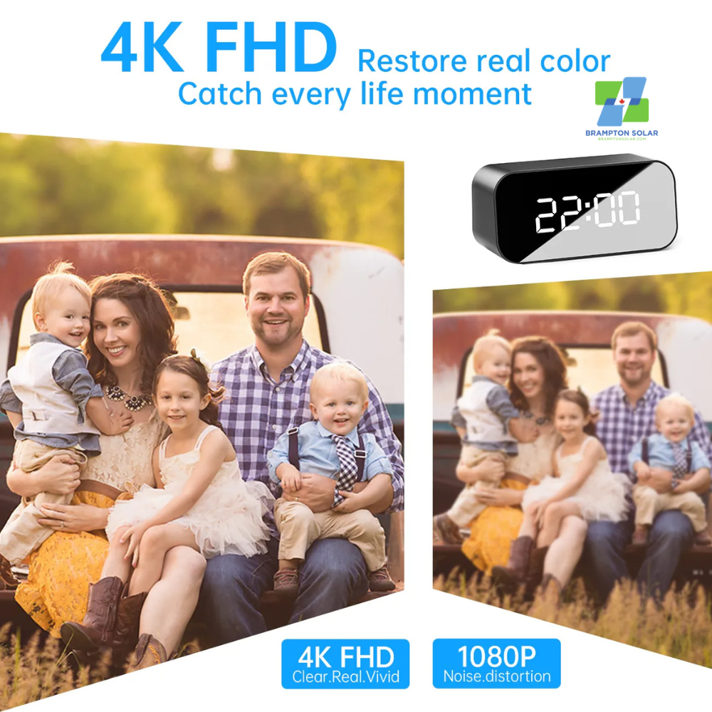 4K HD Clock Camera - Supports Dual WiFi Band 2.4g & 5g.