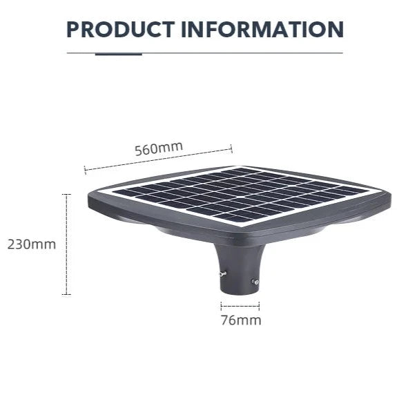 Pole Top Aluminum All In One 40W UFO Garden Solar LED Plaza Light.