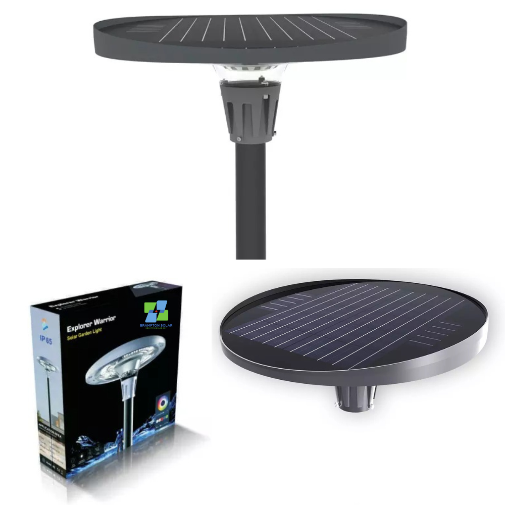 Aluminum Solar Garden Light with RGBW/WW APP Controlled. 1200w.