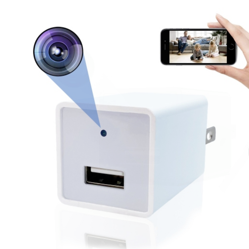 Wall Plug Wi-fi 1080P Hidden Spy Camera with Remote App Control.