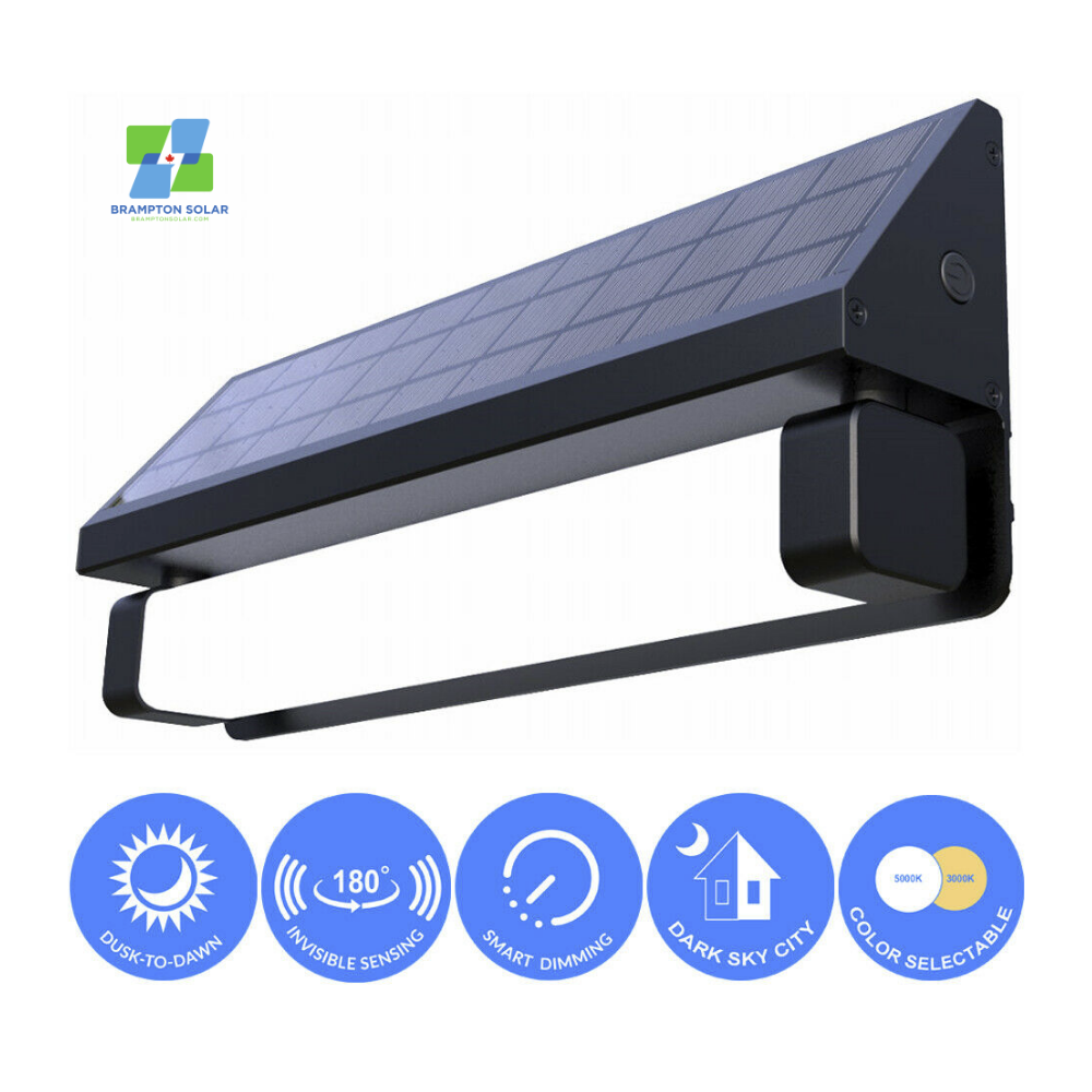 Solar Power Dusk Dawn Motion Aluminum Case Dual Colour Security Flood LED Light