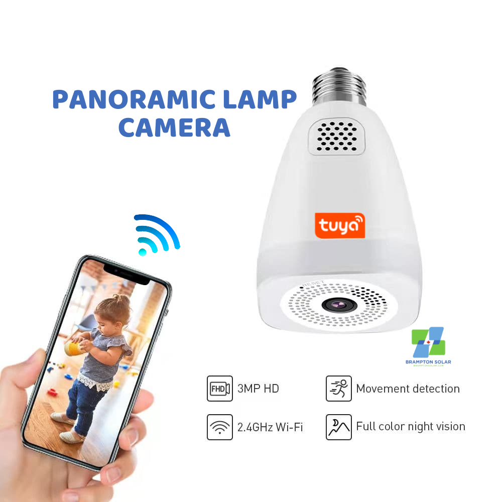 Tuya Bulb Wifi Camera 3MP Full HD 360° Panorama.