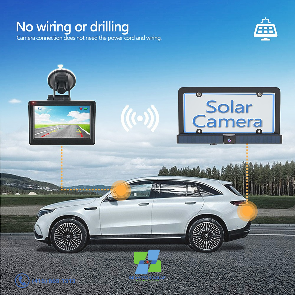 Solar WiFi Wireless Rear view Backup Camera and Monitor.