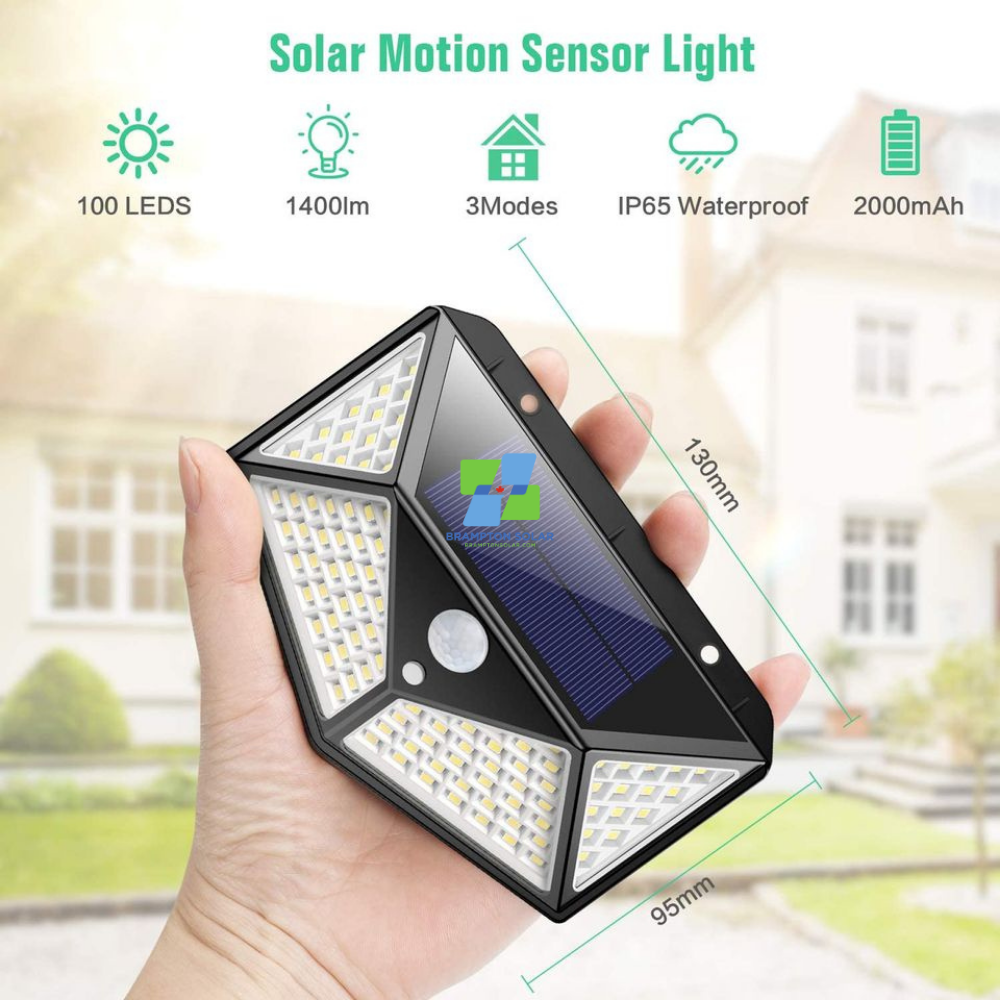 Upgraded Version 100 LED Solar Outdoor PIR Motion Sensor LED Light.