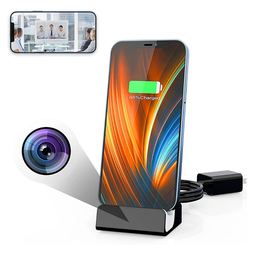 Small Nanny Cam USB Charger for iPhone Invisible Camera Lens.