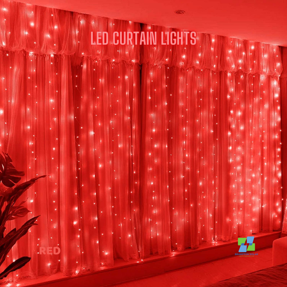 300 LED 12 String Curtain Lights 10ft x 10ft.