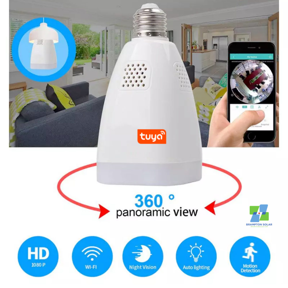 Tuya Bulb Wifi Camera 3MP Full HD 360° Panorama.