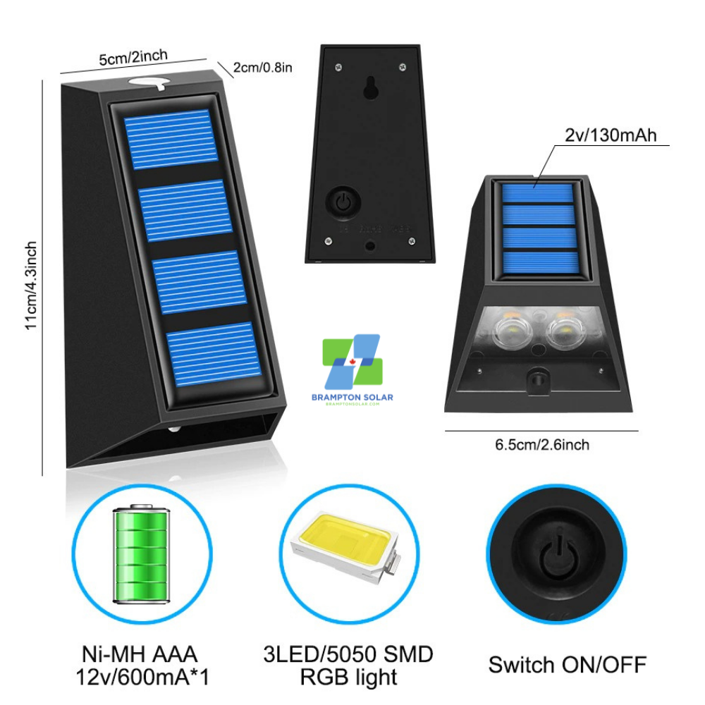 RGB Solar UP DOWN Wall Sconce LED Lights.