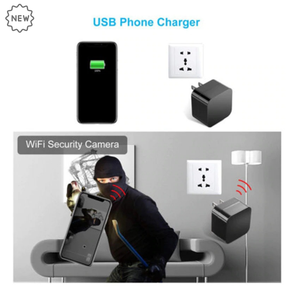 Wall Plug Night Vision Wi-Fi 1080P Hidden Spy Camera Remote App Control.