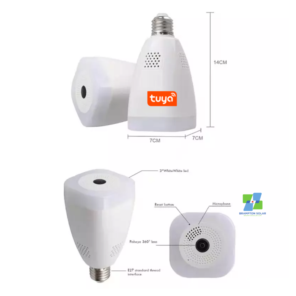 Tuya Bulb Wifi Camera 3MP Full HD 360° Panorama.