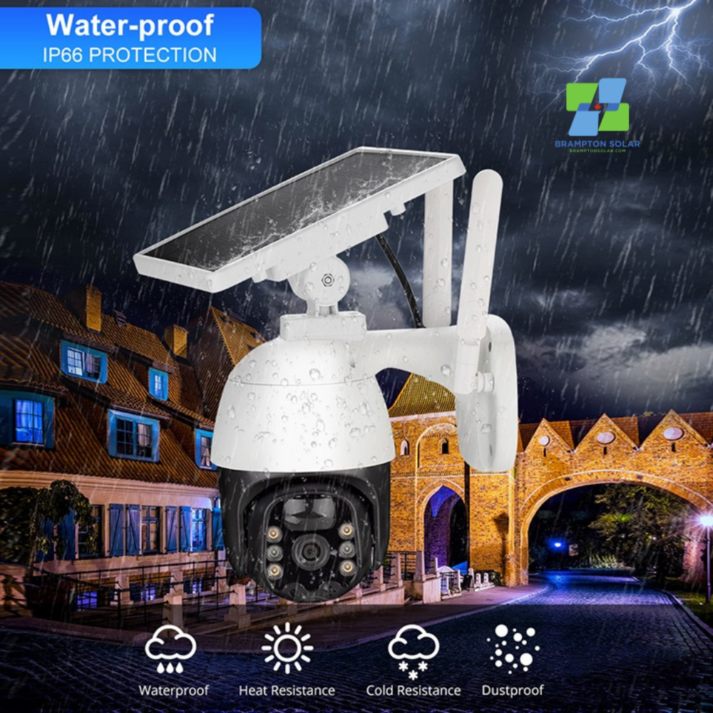 Full HD 3MP PTZ Dome Cam Wireless Solar CCTV Surveillance Camera.