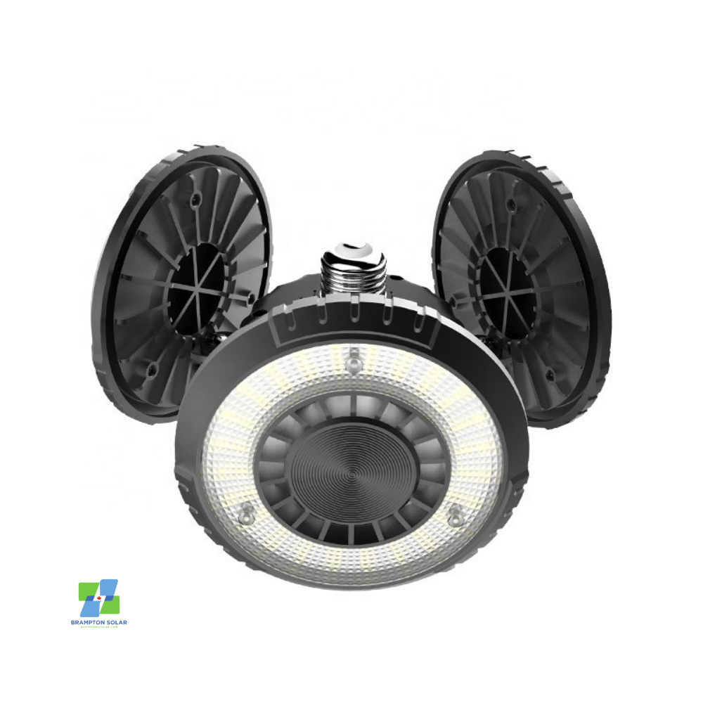 100W Garage Light with 3 Ultra-Bright Round Panels. 10000 Lumens.