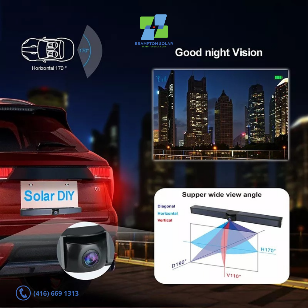 Solar WiFi Wireless Rear view Backup Camera and Monitor.