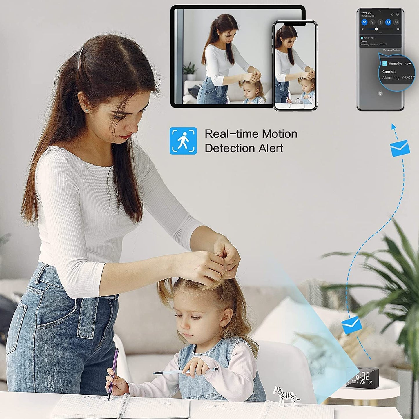 1080P HD Wireless Spy Camera Nanny Cam with Night Vision, Motion Detection