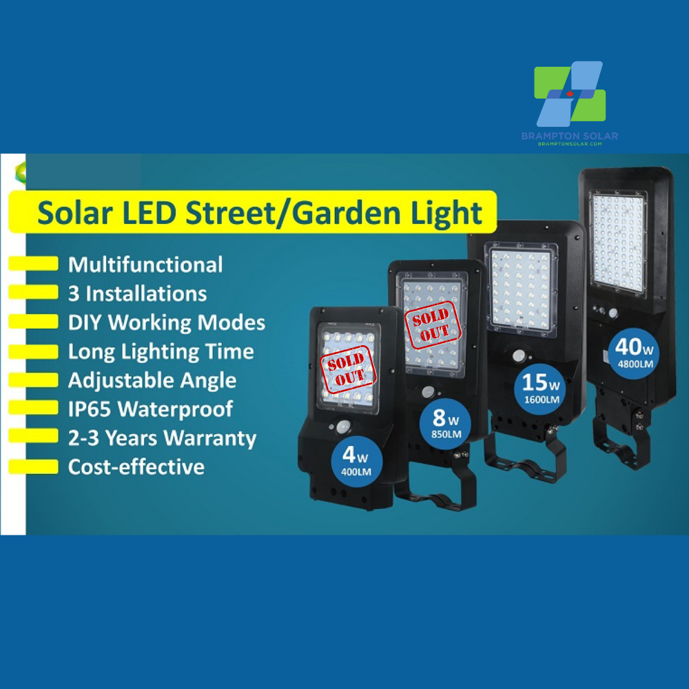 All In One 40W Solar LED Pathway And Street Light - 4800 Lumens.