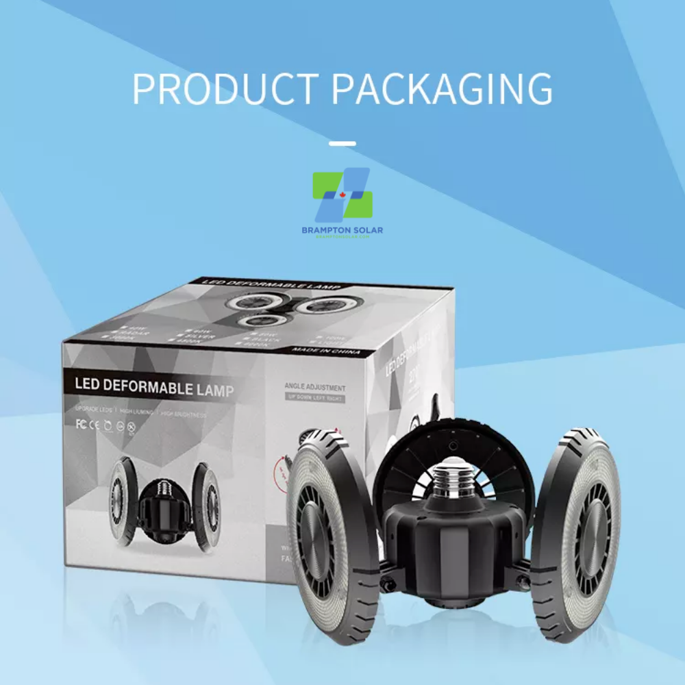 100W Garage Light with 3 Ultra-Bright Round Panels. 10000 Lumens.