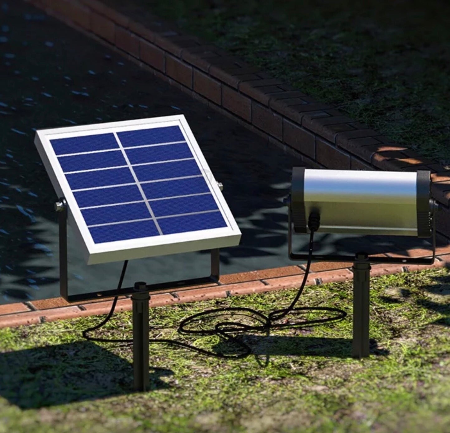 Brampton Solar 3W RGB LED Solar Landscaping & Decorative Flood Light.