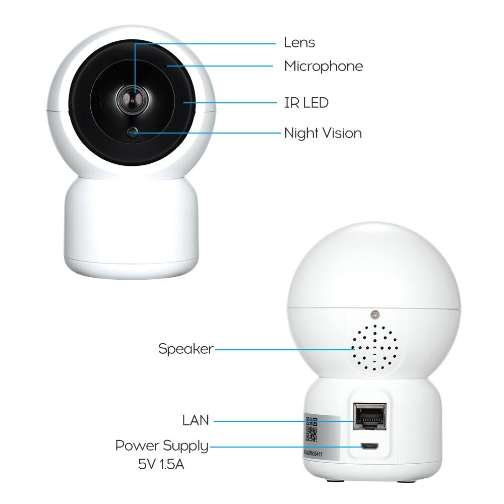 Smart IP Camera Two Way Audio 360° Panoramic WiFi Camera Baby Monitor.