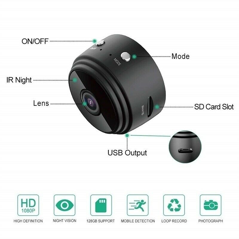 A9 Mini Camera Full HD 1080P IR Night Vision DVR Wireless P2P Wifi Micro Camera.