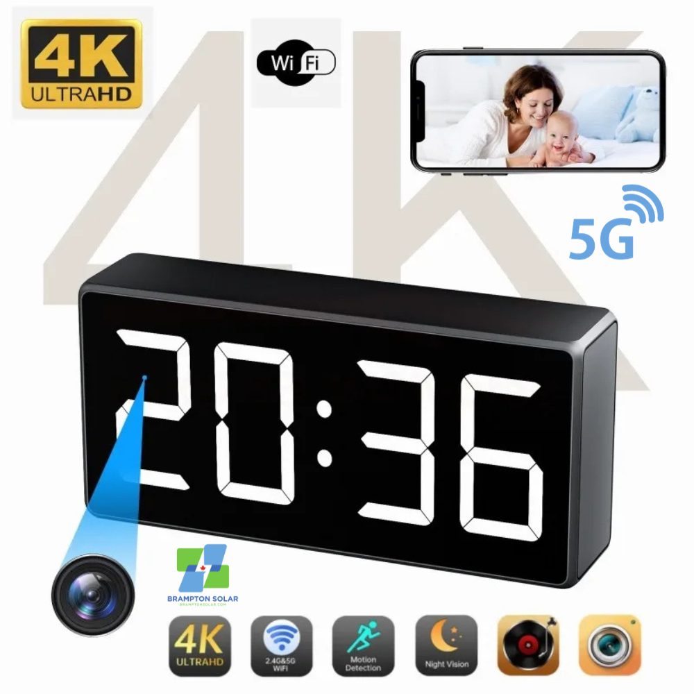 4K HD Clock Camera - Supports Dual WiFi Band 2.4g & 5g.