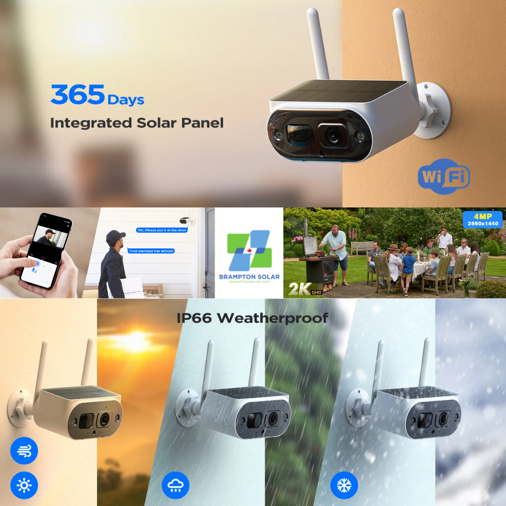 4MP Wifi Solar Camera with 8000mAh Rechargeable Battery.