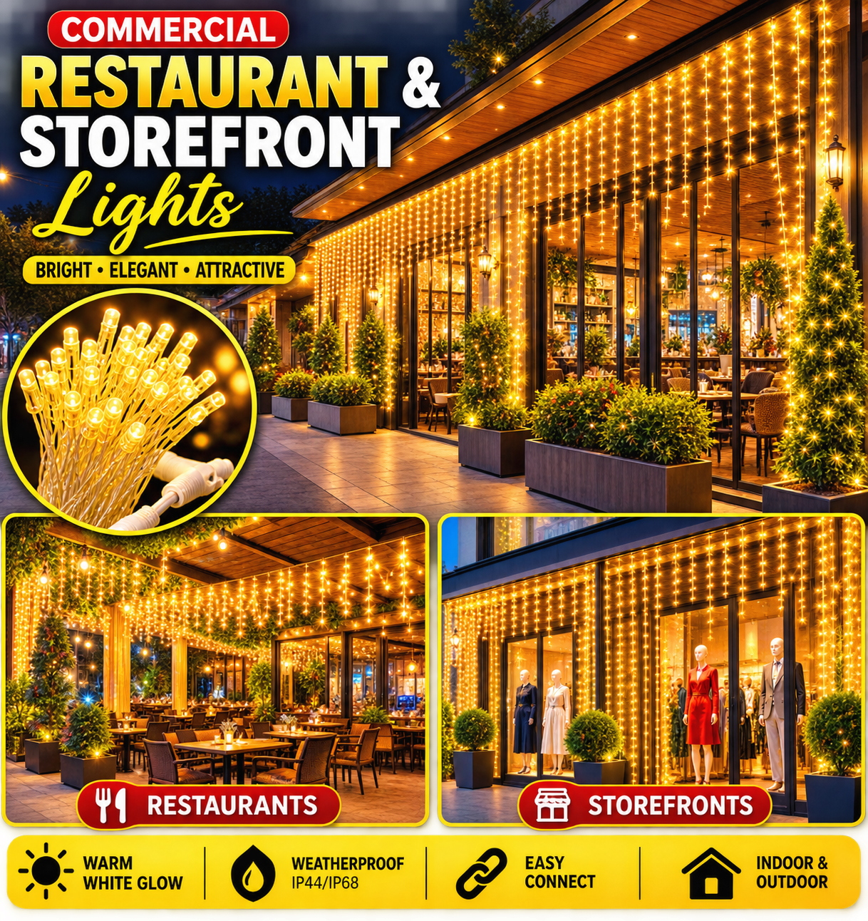 Wedding - Restaurant - Diwali - LED Curtain Lights.
