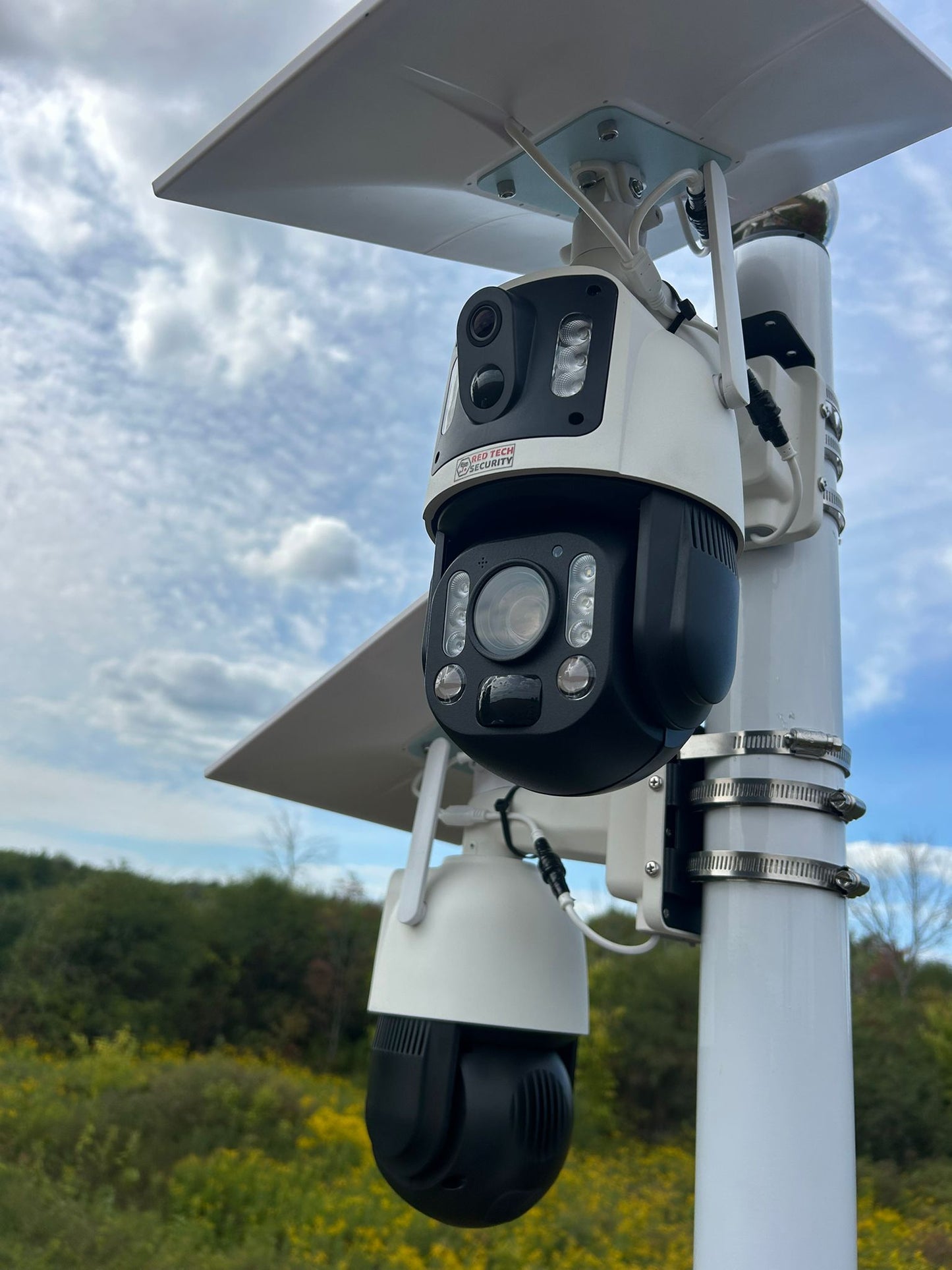 36x Optical Zooming Dual Lens Solar Panel Camera with PIR and Human Detection