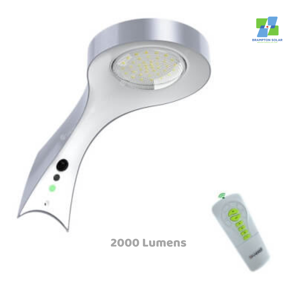 Brampton Solar 2000 Lumens Solar Arm Light for Home & Garden Wall Mountable.