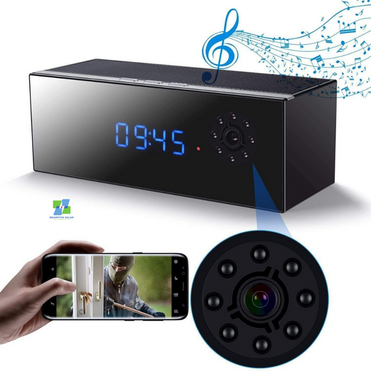 Hidden Camera Clock with Bluetooth Speaker and Night Vision.
