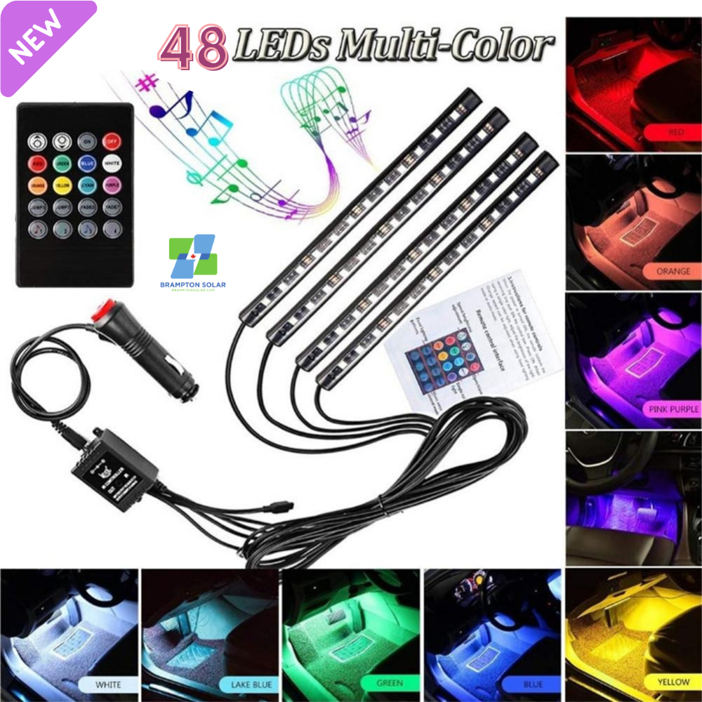 4 Strip Car Interior Lights with Remote Control.