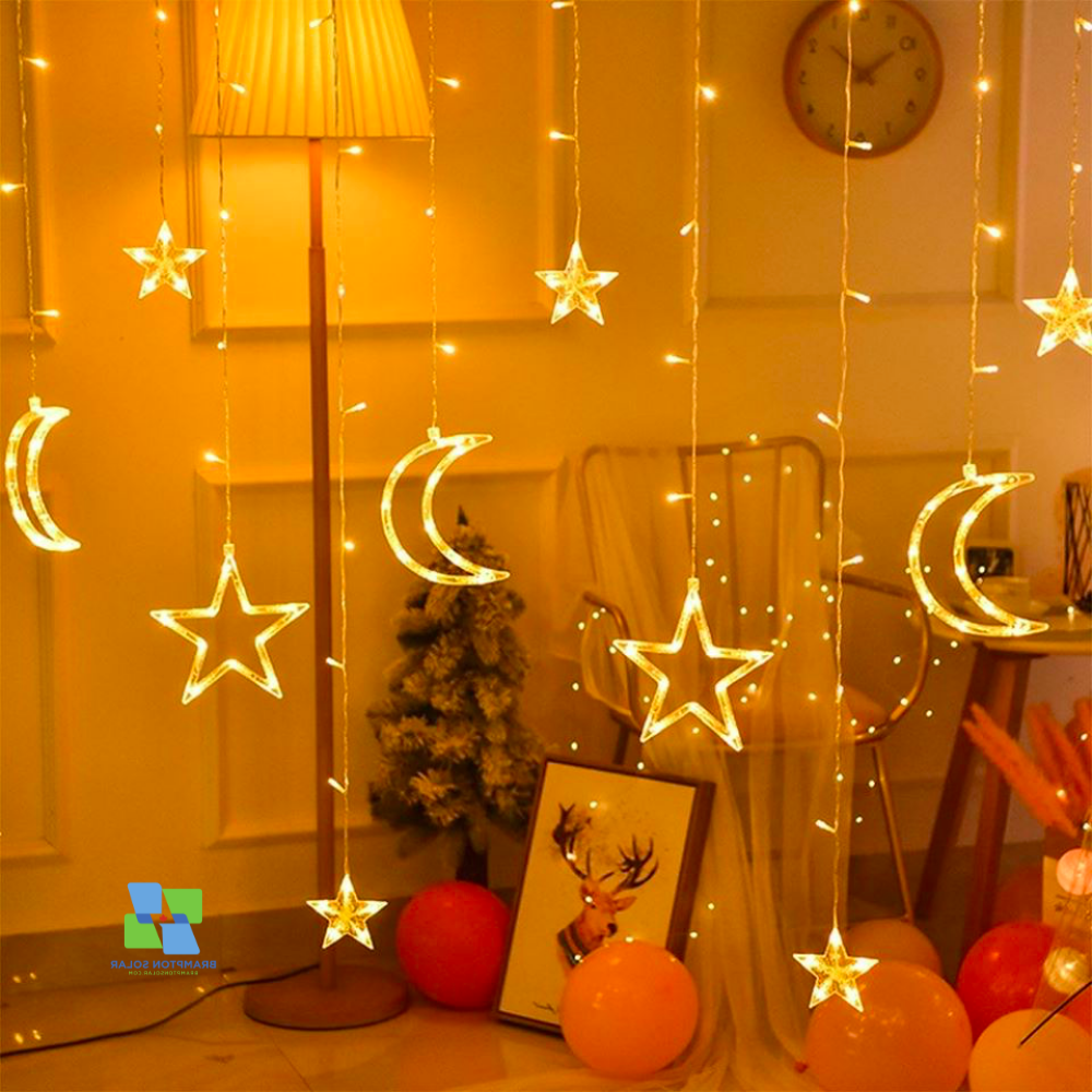 Ramadan Decoration Star Moon Led Curtain Lights.