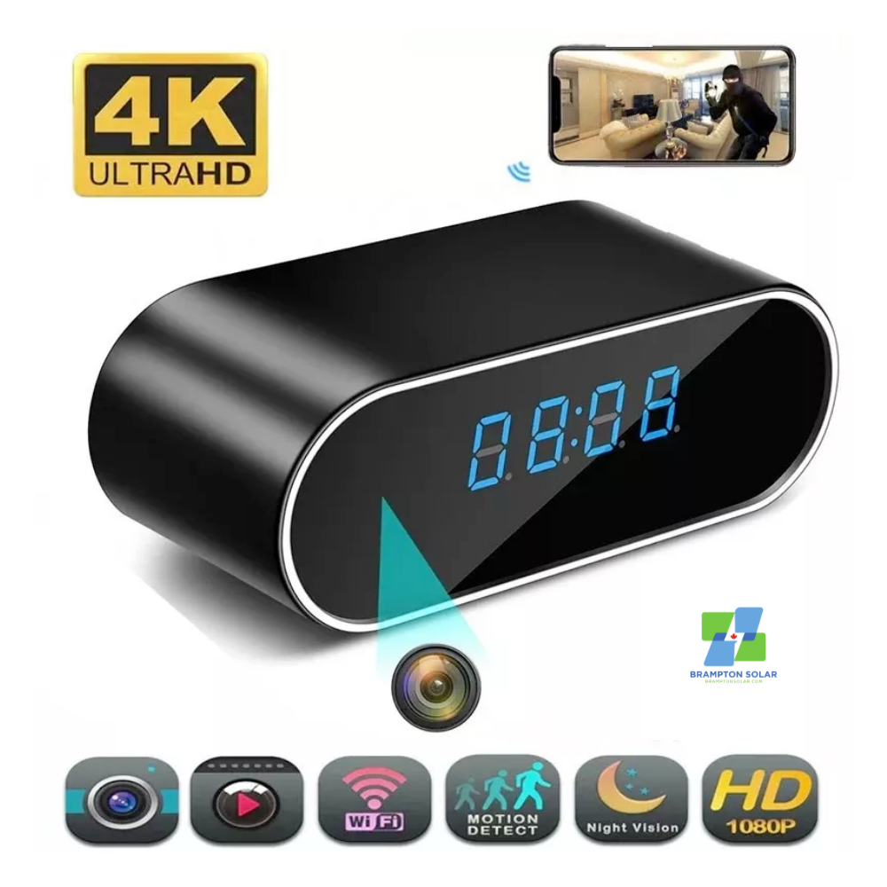 1080P WiFi Hidden Spy Camera Clock Home Security Surveillance Monitoring.