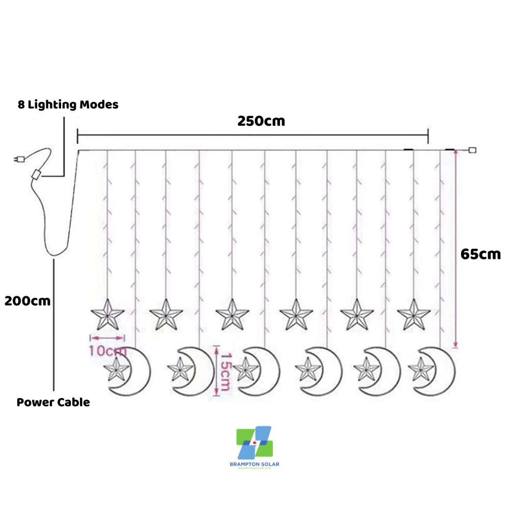 Ramadan Decoration Star Moon Led Curtain Lights.