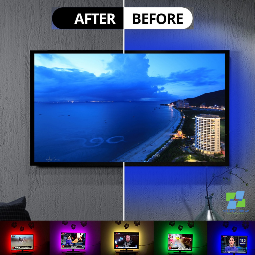 USB TV Led Strip Lights 5050 RGB 2M/6.56ft 60 LEDs 16 Colour USB TV Backlight.
