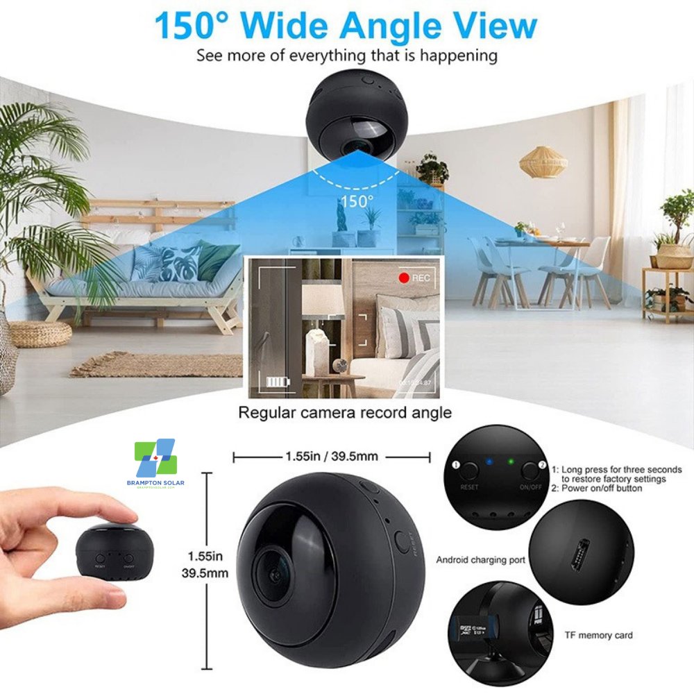 Mini Spy Camera 5GHz WIFI Wireless HD 1080P with Motion Detection Nigh –  New Energy Brampton Solar Lighting Inc.