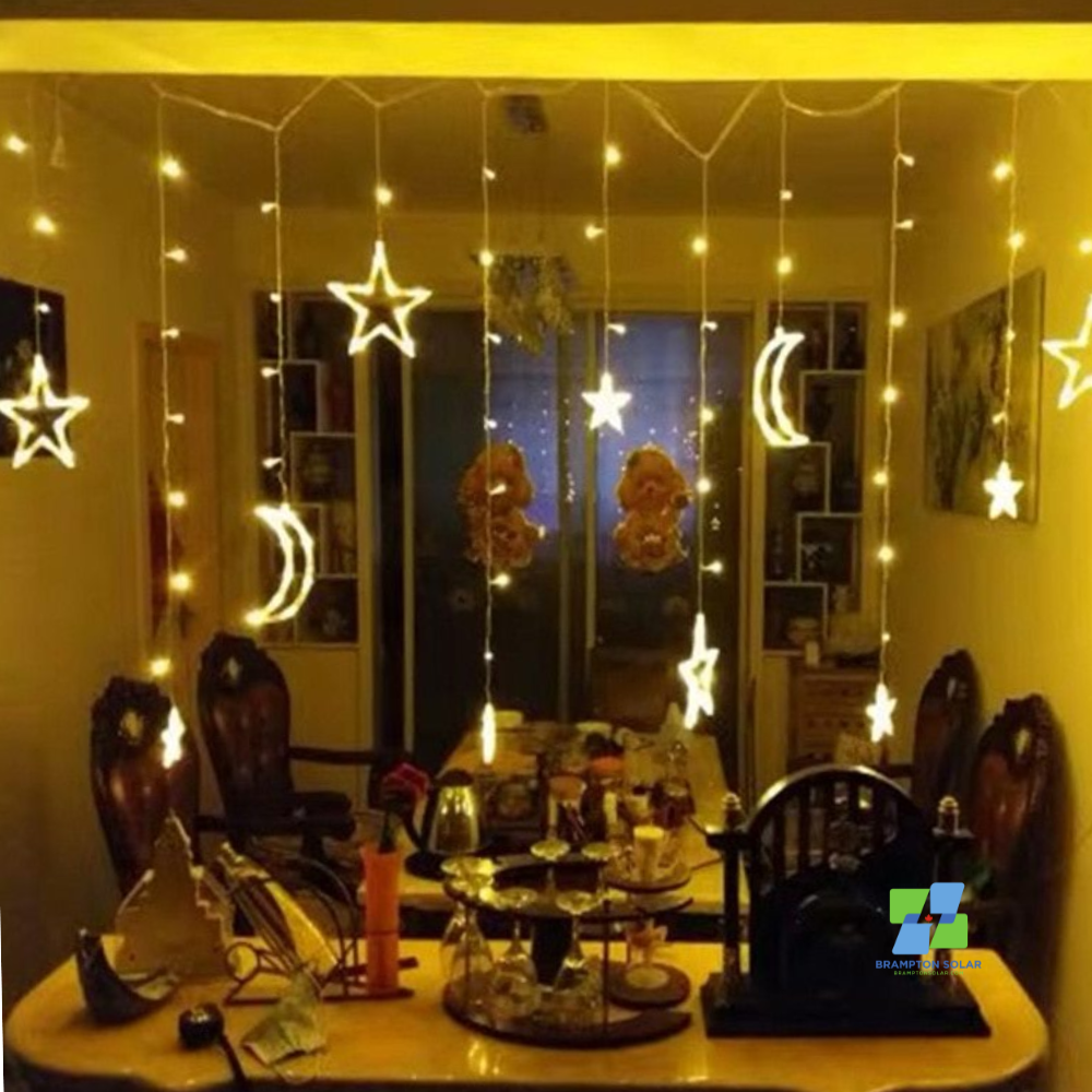 Ramadan Decoration Star Moon Led Curtain Lights.