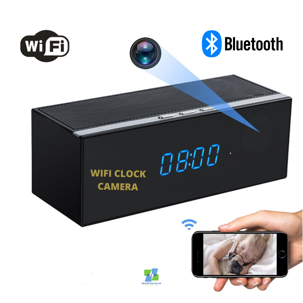 Hidden Camera Clock with Bluetooth Speaker and Night Vision.