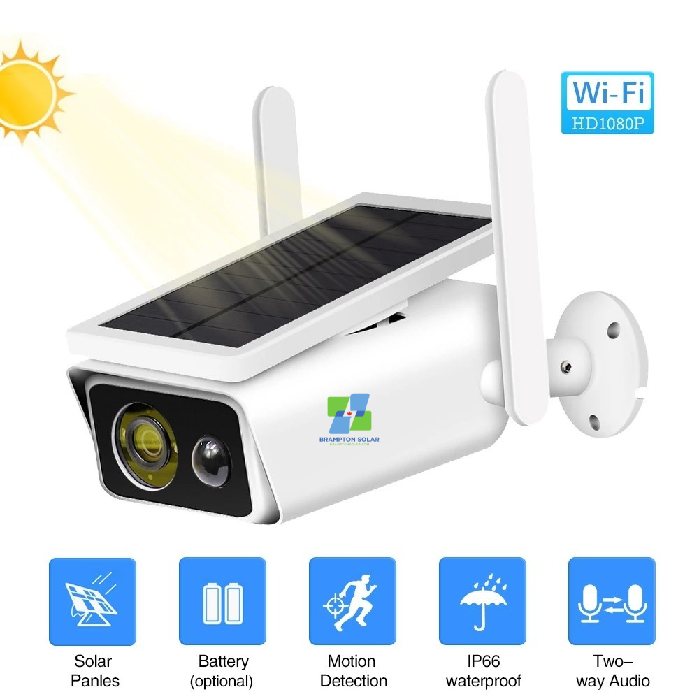 1080P HD WiFi Solar Camera IP66 Waterproof Outdoor Security Camera.