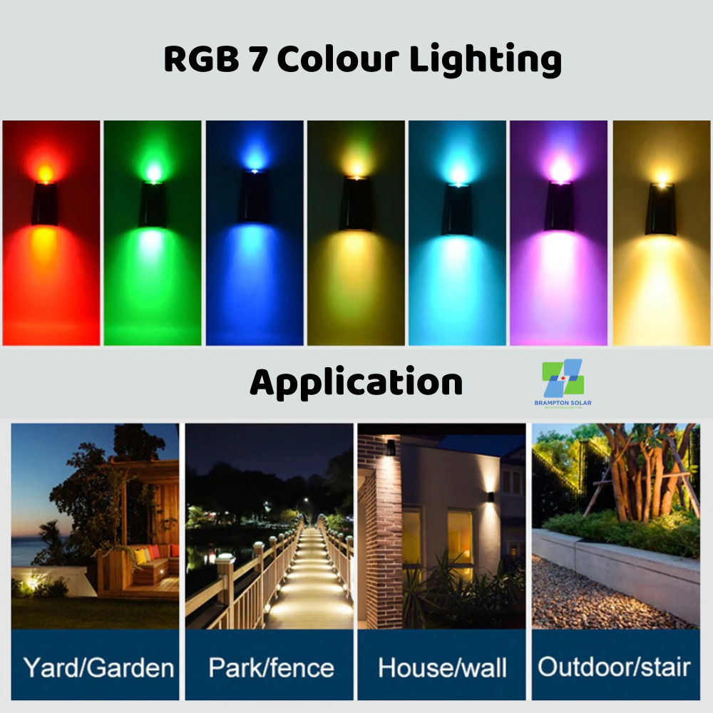 RGB Solar UP DOWN Wall Sconce LED Lights.