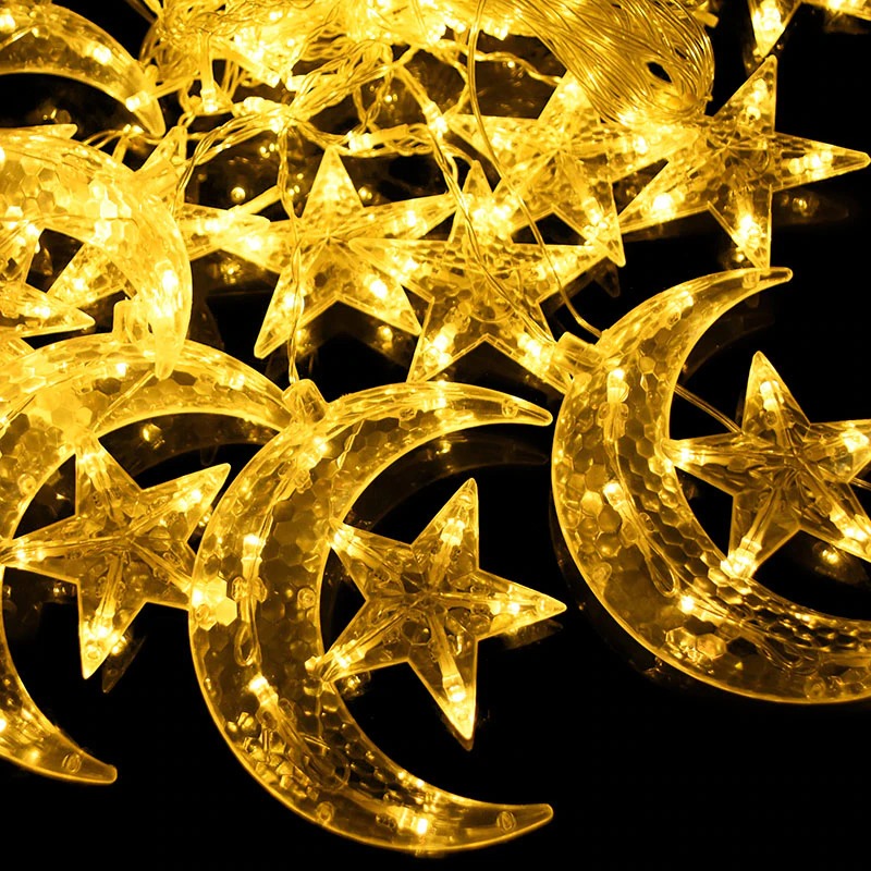 Ramadan Decoration Star Moon Led Curtain Lights.