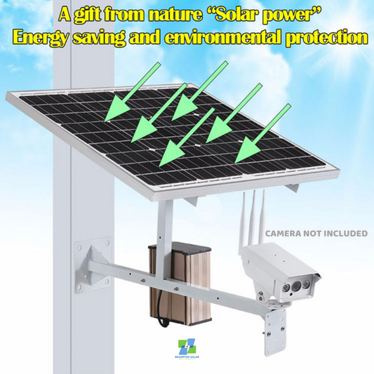 Solar Panel Mounting Bracket Kit and Lithium Battery For Security Camera.