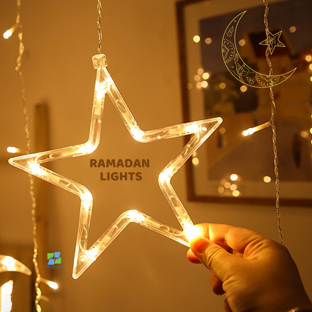 Ramadan Decoration Star Moon Led Curtain Lights.