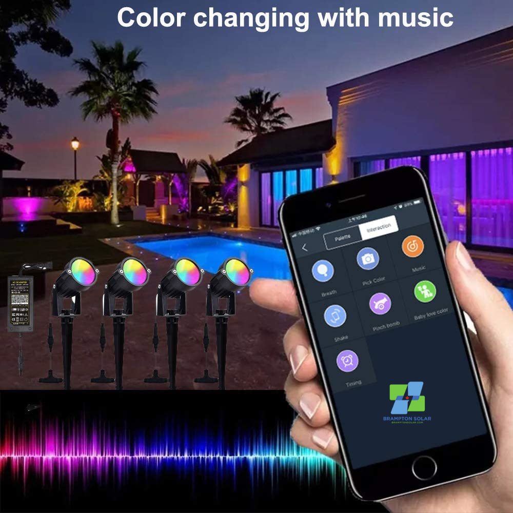 Landscape Lights 12W RGB LED Landscape with Bluetooth APP Control.