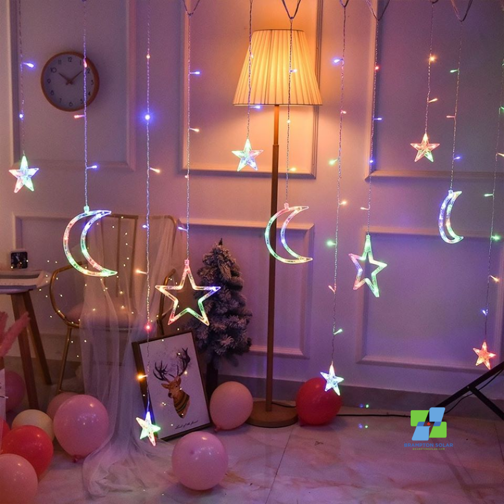 Ramadan Decoration Star Moon Led Curtain Lights.