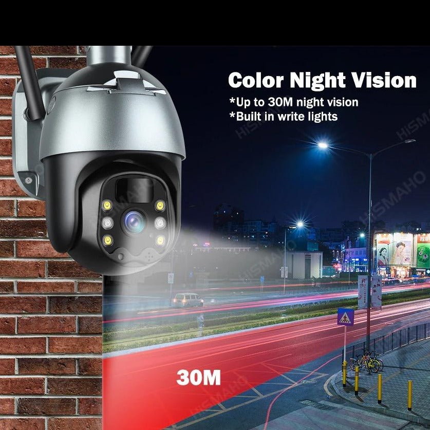 4G Solar PTZ Security Camera with 1080P HD Night Vision.